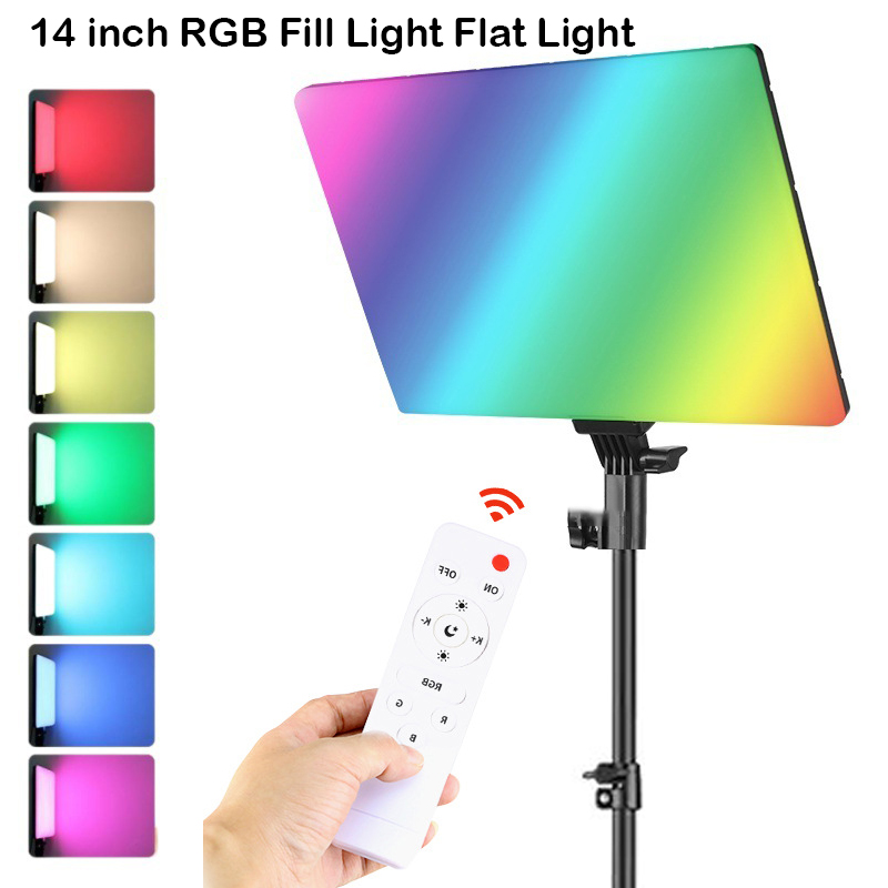 Led Light Panel Stream - RGB 14 ''LED-videolamp Afstandsbediening Fotografie Selfie