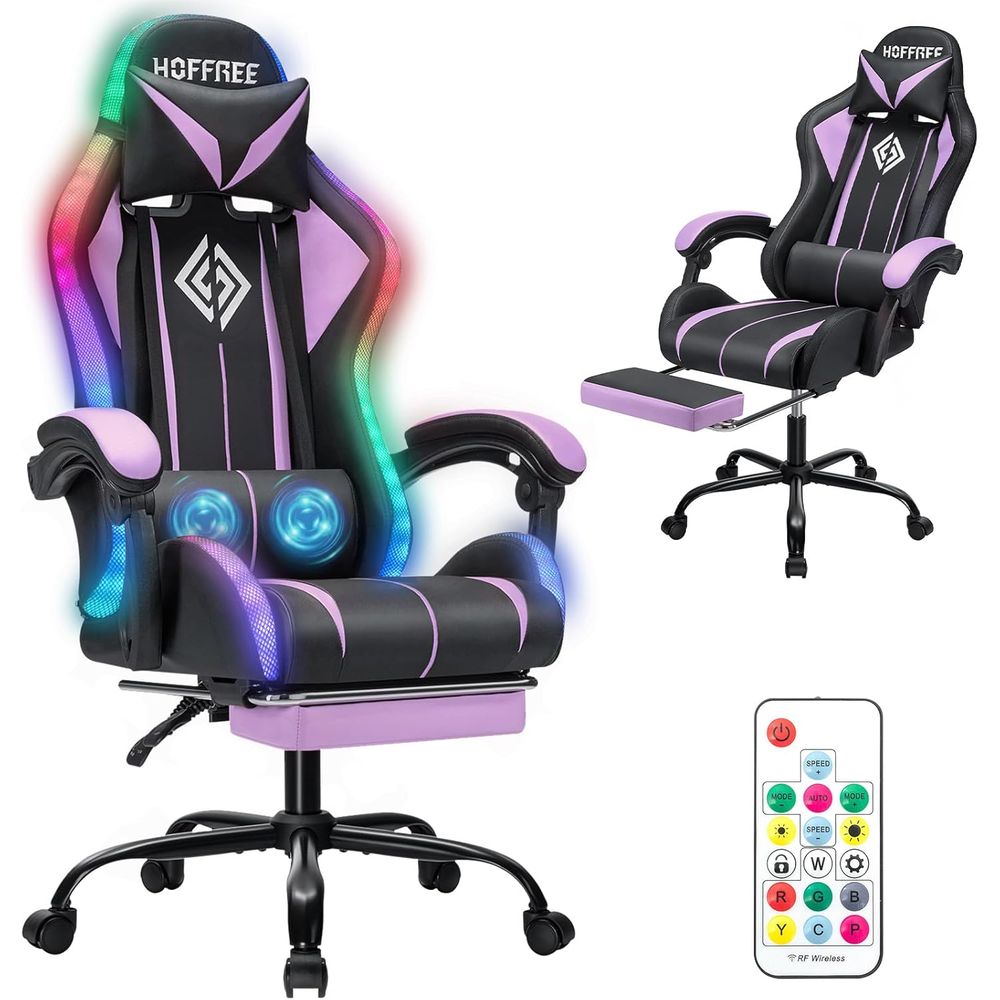 Rgb Gaming Chair - Ergonomische LED RGB gamingstoel met massage,