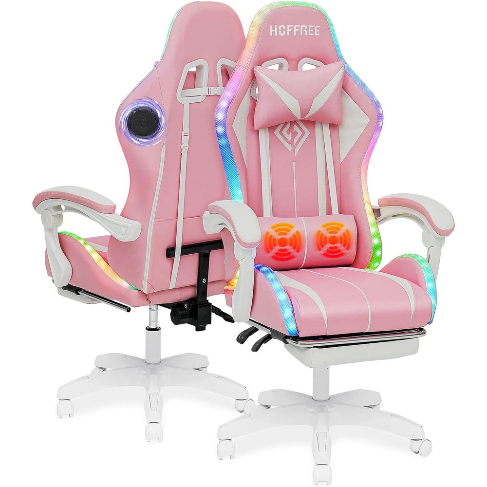 Rgb Gaming Chair - Ergonomische Bluetooth gamingstoel met LED RGB,