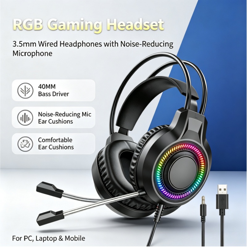 Gaming Headset 7.1 - V6S 7.1 USB Bedrade Headset met