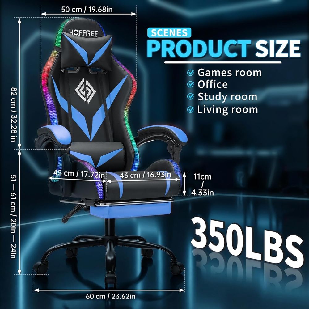 RGB-gamingstoel met massage en - Rgb Gaming Chair recensie en prijs