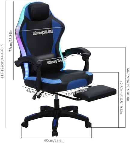 Ergonomische RGB LED-gamingsto - Rgb Gaming Chair recensie en prijs