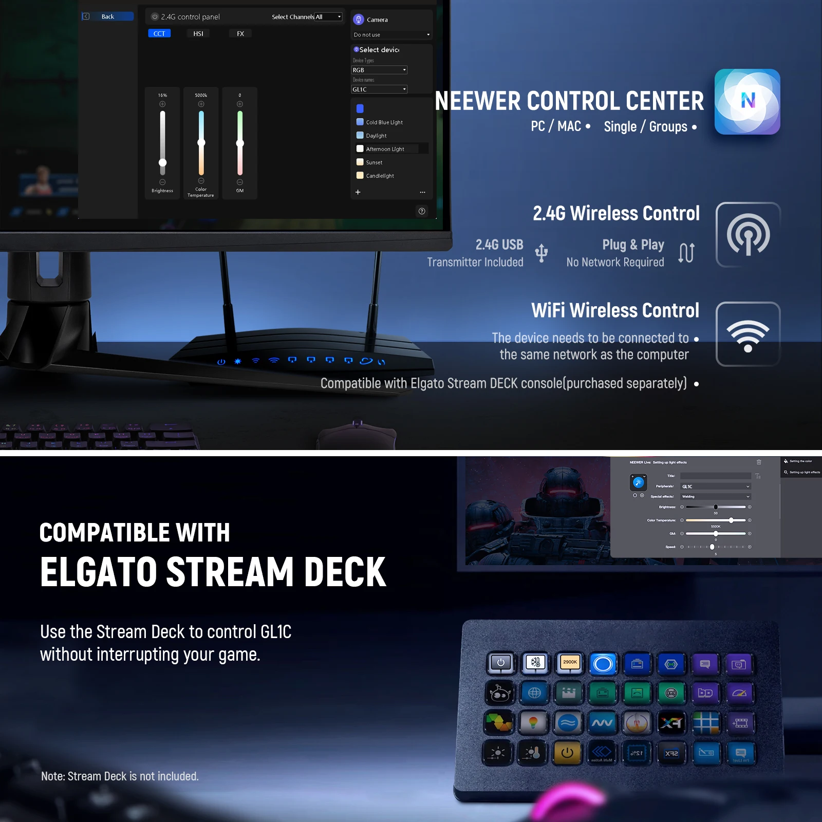 NEEWER GL1C RGB 15,5 inch Key  - Led Light Panel Stream recensie en prijs