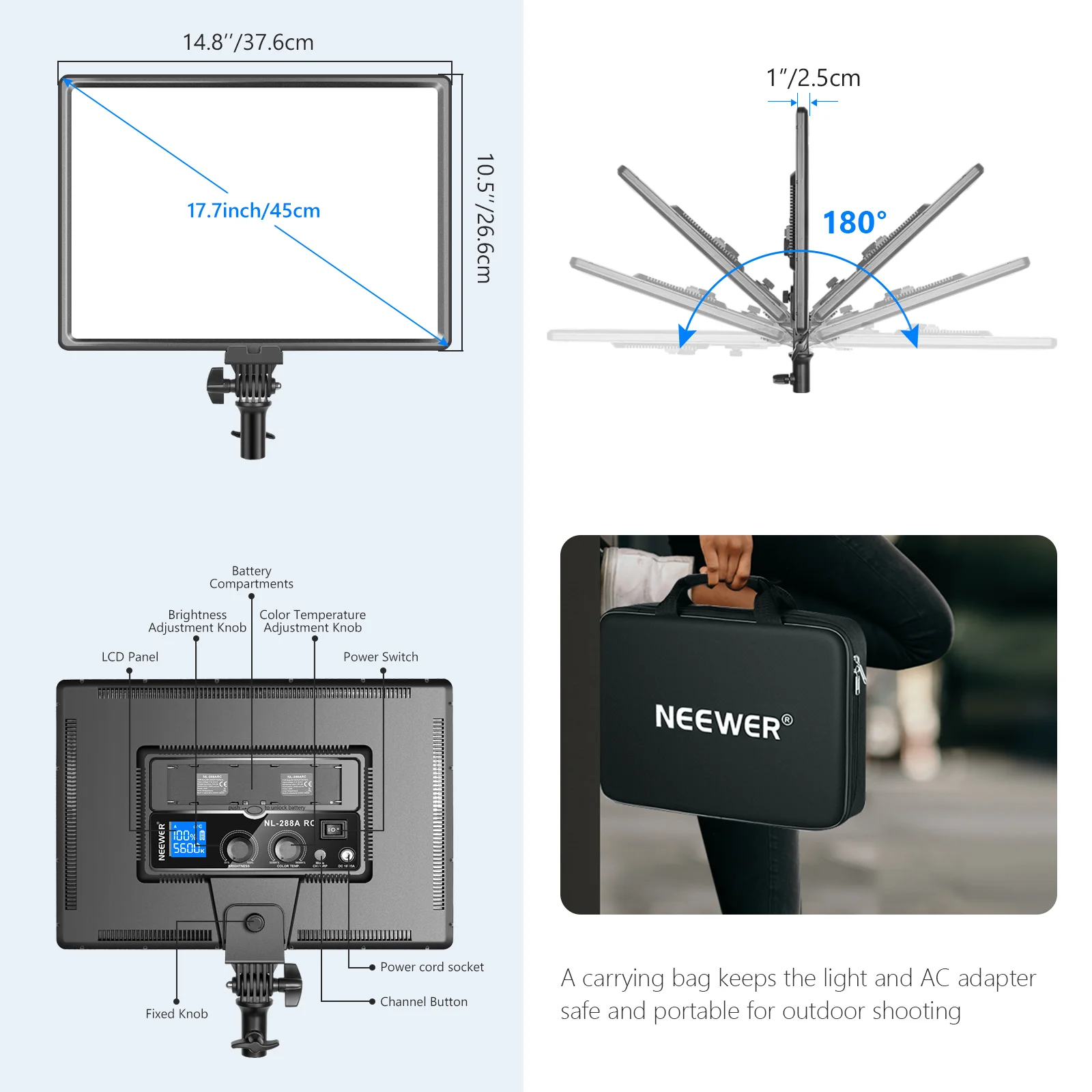 Neewer NL288 Grote LED Videopa - Led Light Panel Stream recensie en prijs